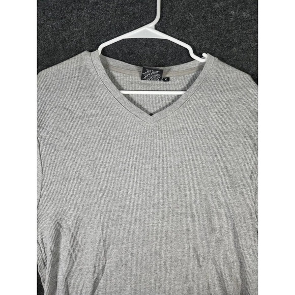 Kustom Shirt Mens XL Gray Regular Fit Short Sleeve Stretch V Neck Y2K NWT - Picture 2 of 12